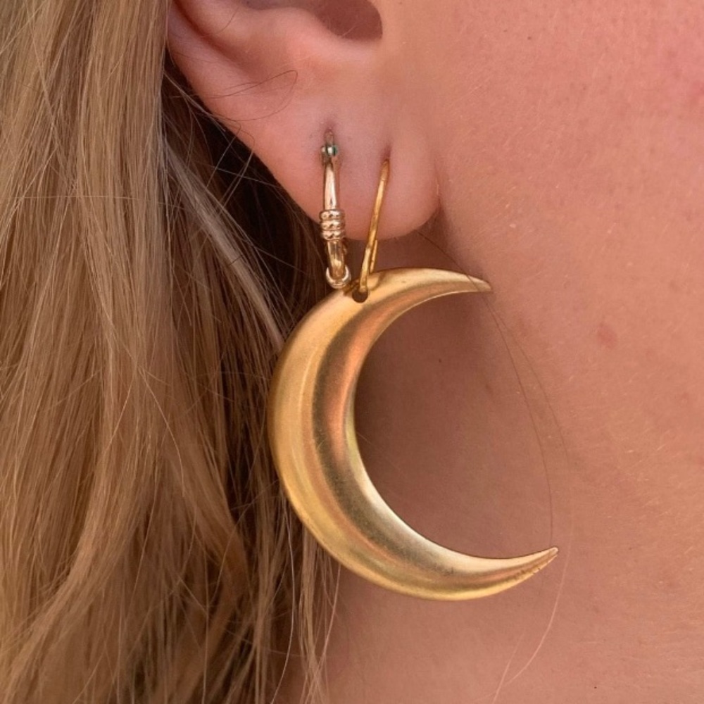 Crescent Moon Earrings - Picture 3 of 3